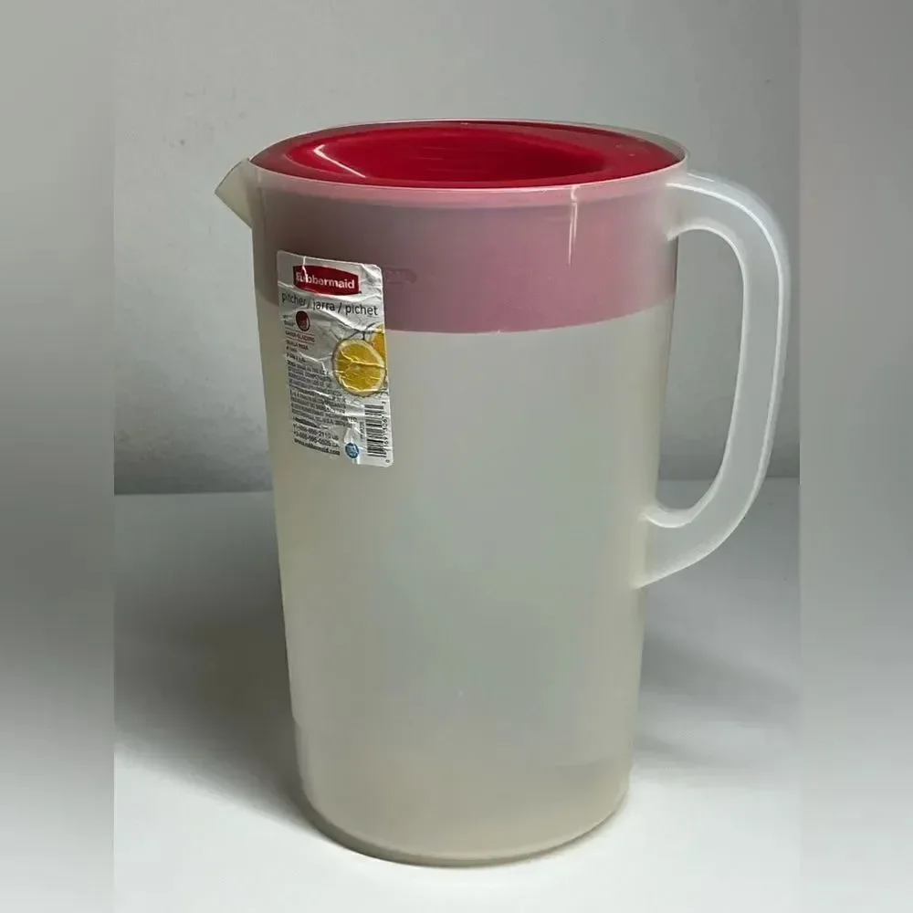 Rubbermaid 1 Gal. Simply Pour Plastic Pitcher With Multi-function Lid